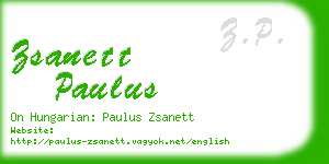 zsanett paulus business card